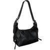 Bolsa de Ombro Estilo Motociclista Retro Americano para Mulheres, Bolsa de Ombro Versátil com Fivela de Metal, Design de Nicho, Bolsa Casual Feminina de Couro Macio