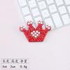 Pegatina de diamantes de imitación de la serie roja, corona de cereza, pieza atractiva, pegatina de diamantes de imitación no tejida, accesorio para ropa y bolsos.