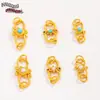 Chapado en Cobre con Oro Real de 18K Broche de Figura de Ocho Broche en S Colgante Broche de Enlace Rápido Broche de Extensión Cordón de Pulsera Accesorios para Manualidades