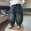 Pantalones de Mezclilla Curvos para Bebé Niño Primavera y Otoño Estilo Coreano Pantalones Casuales Sueltos Atractivos para Niños Pantalones Largos para Niños Comercio Exterior