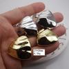 Pendientes ovalados sencillos de oro blanco y cobre chapados en oro, pendientes colgantes en forma de abanico, pendientes de estilo moderno, joyería