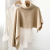 Corea del Sur otoño e invierno chal cuello alto capa irregular abrigo grueso cálido bufanda moda coreana moda