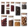 Frasco Cuadrado de Vidrio de Borosilicato para Almacenamiento Tarro Sellado a Prueba de Humedad para Granos, Condimentos de Cocina Frutas Secas Bocadillos Tarro para Almacenamiento de Té