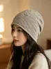 Gorro de Peluche con Lazo y Orejas de Gato Lindas para Mujer en Otoño e Invierno, Protección contra el Frío y Cálido, Gorro de Punto con Protección para las Orejas, Gorro de Punto con Borlas