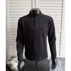 Camiseta retro americana 2026 para hombre con cuello Henry, manga larga para otoño e invierno, corte ajustado, top elegante y guapo, camiseta tipo polo