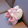 Tênis infantil 2024 novo rede dupla sapatos de papai para meninas tênis de corrida para estudantes meninos sapatos de moda para crianças médias e grandes
