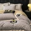 Juego de cama de cuatro piezas de algodón puro de alta gama, ligero y de lujo, ropa de cama de algodón para otoño e invierno, edredón pastoral, sábanas, venta al por mayor