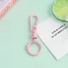 Chaveiro Anel de Dedo com Mola de Retorno Esmaltado Colorido Mosquetão Pingente DIY Fivela de Mola de Carro Pingente de Bolsa