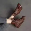 Nueva Colección Primavera/Verano 2026: Botas Martin de Cuero Suave Retro, Botines Cómodos de Punta Redonda, Botas de Cordones a la Moda, Estilo Transfronterizo