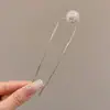 Pasador de Pelo en Forma de U con Perlas y Acabado de Lujo, Pasador Estilo Peine Negro Gunmetal, Pasador de Pelo Estilo Chino Tradicional y Moderno, Herramienta para Peinar el Cabello, Accesorio para el Cabello
