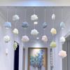 Cortina colgante decorativa de gran valor con diseño de nube y cara sonriente para habitación de princesas y niños
