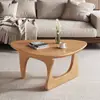 Mesa de centro de madera maciza para espacios pequeños, mesa de centro triangular única estilo nórdico, mesa de té estilo japonés para sala de estar, hogar, casa de alquiler, mesa de té para balcón