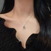 Collar con colgante de calabaza y anillo de plata esterlina S925 para mujer, cadena de clavícula de calcedonia verde, nuevo colgante chino Folu, exquisita joyería de plata combinable.