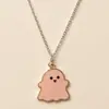 Collar de fantasma blanco y negro, regalo de Halloween, joyería, colgante personalizado para novia, pareja, regalo escolar de dos piezas para estudiantes