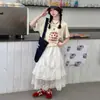 Conjunto de Ropa de Verano para Niñas 2026 Nuevo Estilo Coreano Camiseta de Manga Corta y Falda Conjunto de Dos Piezas para Niñas Mayores