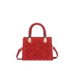 Bolsa Quadrada Pequena da Moda para Mulheres 2025 Novo Modelo Bolsa Elegante de Alta Qualidade Lady Dior Bolsa Transversal Fashion com Bordado Acolchoado