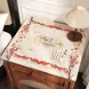 Novo Tapete Protetor de Mesa de Cabeceira Estilo Chinês, Toalha de Mesa Bordada, Impermeável, à Prova de Óleo, Lavável, Resistente ao Calor, Toalha de Mesa à Prova de Poeira para Quarto