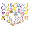 Xl254 Coelho de Desenho Animado Pingente Espiral Pingente de PVC Decoração de Páscoa Redemoinhos de Óleo Banne