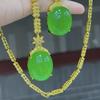 Tienda de fábrica en vivo al por mayor 25*30 huevos de paloma grandes imitación Myanmar jade collar colgante de cuarcita collar