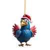 2023 Transfronterizo Nuevo Creativo Navideño Serie de Animales Pollo Gallo Colgante Colgante para Árbol de Navidad Colgante Acrílico