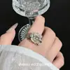 Fogos de Artifício de Cristal de Gelo Estrela Explosão Radial Transparente 3D Design de Anel Senso de Design Nicho Único Criativo Anel