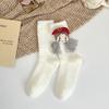 MeiasCheng atacado para outono e inverno feminino forradas com fleece espessadas quentes veludo estilo boneca dormir versátil meias felpudas