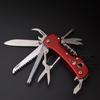 Cuchillo Multifuncional Negro Titanio 91mm11 Herramienta de Exterior Acero Inoxidable Rojo Negro Cuchillo Multiusos para Camping Salvavidas