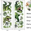 Adesivo de Parede Cartoon Tiranossauro Rex Dinossauro Jurássico Folhas Pedra Autocolante PVC Adesivo de Parede Decoração de Parede de Jardim de Infância