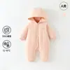 Ropa Cálida de Jengibre para Bebé, Clase A, Primavera y Otoño, Mameluco con Capucha Acolchado de Algodón de 100g para Recién Nacido, Mono de Algodón para Niños
