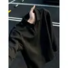 Camiseta de manga larga retro americana para otoño, corte holgado, diseño de patchwork, polo de peso pesado con cuello alto, atuendos a juego para parejas, sudadera casual