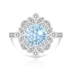Anillo de Botón de Piedra Preciosa de Color Diamante de Alto Carbono Más Vendido en Tiktok con Corte de Fuegos Artificiales y Diseño Chapado en Oro, Joyería para Transmisión en Vivo Dropshipping