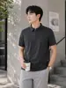 En Stock Camisa Polo de Medio Cierre Sin Costuras para Hombre Seda de Hielo Secado Rápido Antibacteriana Cuello de Solapa Manga Corta Top Casual Se Puede Bordar