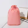 Cordão de cordão bolso com cordão roupas sapatos bolsa de armazenamento de viagem meias transparentes foscas embalagem plástica para sapatos em estoque atacado