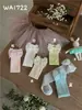 Calcetines de Algodón Finos y Transpirables para Niñas Wa1722, Calcetines de Malla Nudos Estilo Coreano hasta la Mitad de la Pantorrilla para Niños