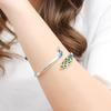 Pulseira de Pavão Prateada Artesanal Colorida Esmaltada Estilo Étnico Personalizado Cloisonné para Mãe Pulseira de Pavão Colorida