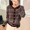Cárdigan de Punto Retro Abrigo Corto para Mujer, Nuevo Estilo Coreano 2026, Top de Otoño Holgado con un Diseño Elegante, Suéter Exterior