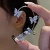 Super Flash simples de una pieza mariposa borla larga colgantes para oreja sin perforar clip para oreja aretes temperamento personalidad modernos nuevos aretes