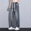 2026 Primavera e Outono Novos Tendência Casual Versátil Perna Reta Soltos Masculino Juventude Estilo Americano Calça Jeans Atacado