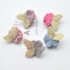 Tela de pana estilo coreano con hojas y pequeñas rosas, material para accesorios de cabello hechos a mano, tocados, accesorios