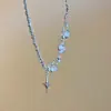 Chica Atractiva de Deseo Puro ~ Collar de Piedra Lunar Blanca para Mujer, Accesorio Gargantilla Dulce y Fresco de Celebridad de Internet con Diseño Único y Cadena de Clavícula de Alta Gama