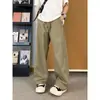 Pantalones Casuales de Corte Diagonal Estilo Americano de Verano para Hombre 2026 Marca de Moda Pantalones Deportivos con Tacto de Seda de Hielo Pierna Recta Holgada Pierna Ancha Pantalones Largos Casuales