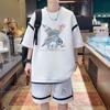 Camiseta de manga curta masculina verão moda Marca terno roupas masculinas com bonito grandes crianças adolescentes e estudantes roupas de meia manga