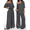 Comercio exterior Wish Primavera/Otoño Estilo Deportivo Europeo/Americano Versátil Casual Color Sólido Cordón Elástico Caída Holgado Pantalones Largos En Stock