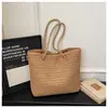 Bolso de Paja Nuevo Estilo Verano Playa Marítima, Bolso de Hombro Casual Versátil para Estudiante, Bolso Tote Grande de Capacidad para Mujer