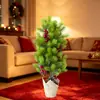 Nuevo árbol de Navidad artificial para eventos navideños, Árbol de Navidad de PVC con bayas rojas y piñas, Adorno decorativo para árbol de Navidad