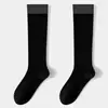 Calcetines de Compresión para Pantorrilla con Bloques de Color, Calcetines Largos Minimalistas Estilo JK Escolar, Calcetines para Pantorrilla de Mujer, Calcetines Zhuji Antibacterianos