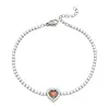 Venda Direta da Fábrica Pulseira de Corrente Garra Série Rubi Aço Inoxidável 304, Pulseira de Joia Zircônia Cravejada com Diamante Luxo Leve Atacado