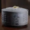 Cinzeiro de Areia Roxa WG6Q com Tampa Anti-Cinzas Médio Cerâmica Sala de Estar Escritório Extinção de Fumaça Acessórios Retro para Casa