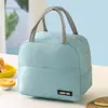Bolsa de almuerzo de sarga de color sólido, Bolsa de lonchera aislada portátil conveniente, Bolsa de almuerzo de papel de aluminio engrosado, Bolsa de almuerzo para trabajadores de oficina y estudiantes