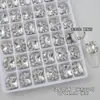 Acessórios de Diamante Flash K9 de Alta Qualidade Sem Base para Nail Art, Peças de Decoração de Unha Retangulares e Ovais Full Diamond Brancas Feitas à Mão